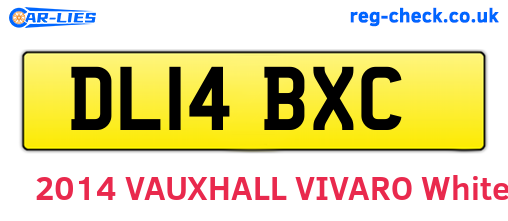 DL14BXC are the vehicle registration plates.