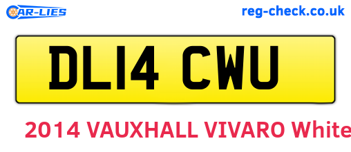 DL14CWU are the vehicle registration plates.