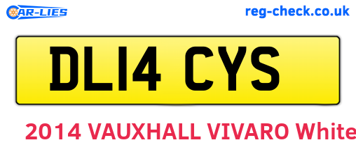 DL14CYS are the vehicle registration plates.