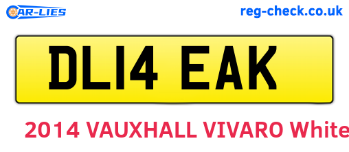 DL14EAK are the vehicle registration plates.