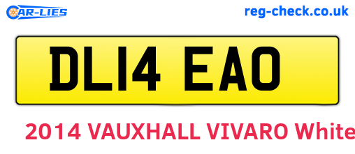 DL14EAO are the vehicle registration plates.