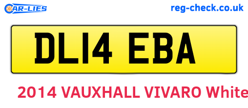 DL14EBA are the vehicle registration plates.