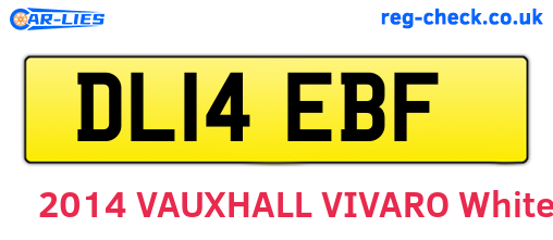 DL14EBF are the vehicle registration plates.