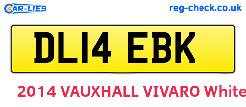 DL14EBK are the vehicle registration plates.