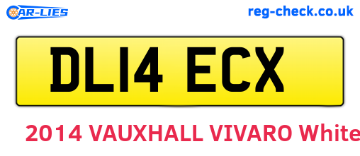 DL14ECX are the vehicle registration plates.