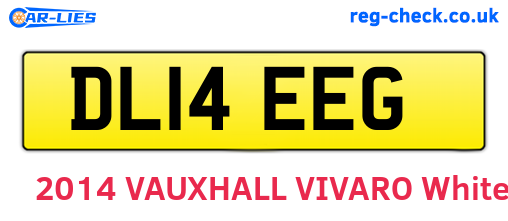 DL14EEG are the vehicle registration plates.