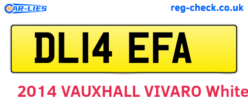 DL14EFA are the vehicle registration plates.