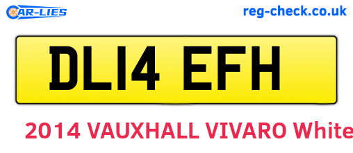 DL14EFH are the vehicle registration plates.