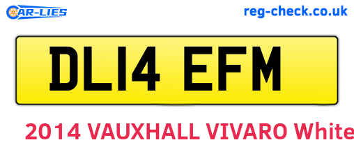 DL14EFM are the vehicle registration plates.
