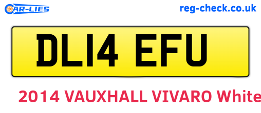 DL14EFU are the vehicle registration plates.