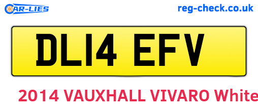 DL14EFV are the vehicle registration plates.