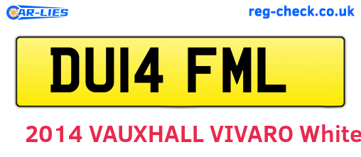DU14FML are the vehicle registration plates.