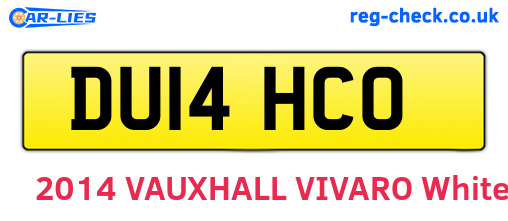 DU14HCO are the vehicle registration plates.