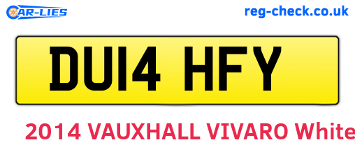 DU14HFY are the vehicle registration plates.