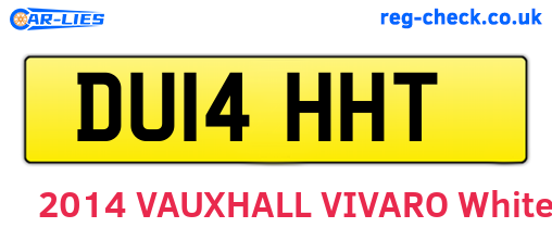 DU14HHT are the vehicle registration plates.