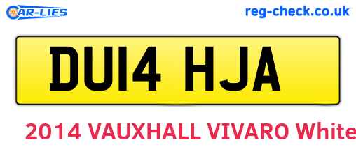 DU14HJA are the vehicle registration plates.