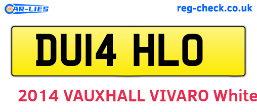 DU14HLO are the vehicle registration plates.