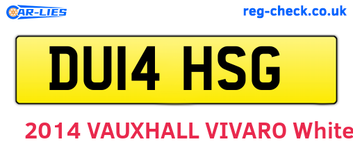 DU14HSG are the vehicle registration plates.