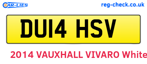 DU14HSV are the vehicle registration plates.