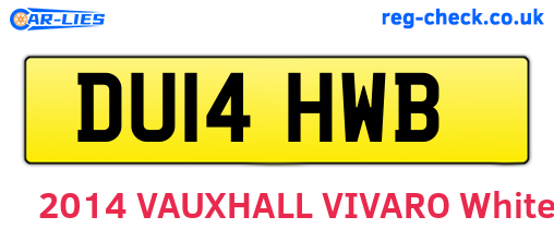 DU14HWB are the vehicle registration plates.