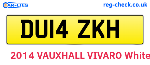 DU14ZKH are the vehicle registration plates.
