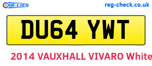 DU64YWT are the vehicle registration plates.