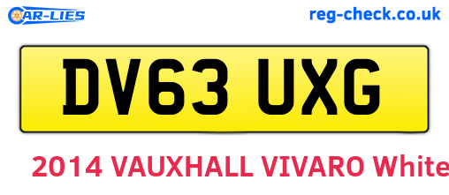 DV63UXG are the vehicle registration plates.