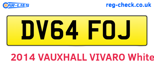 DV64FOJ are the vehicle registration plates.