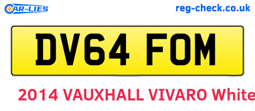 DV64FOM are the vehicle registration plates.