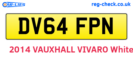 DV64FPN are the vehicle registration plates.
