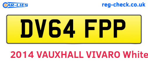 DV64FPP are the vehicle registration plates.