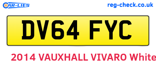 DV64FYC are the vehicle registration plates.