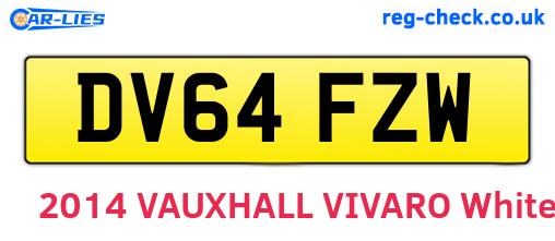 DV64FZW are the vehicle registration plates.