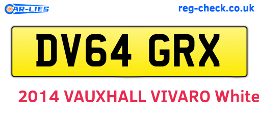 DV64GRX are the vehicle registration plates.