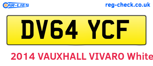 DV64YCF are the vehicle registration plates.