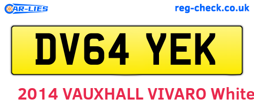 DV64YEK are the vehicle registration plates.
