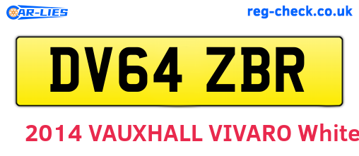 DV64ZBR are the vehicle registration plates.