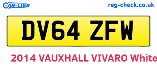 DV64ZFW are the vehicle registration plates.