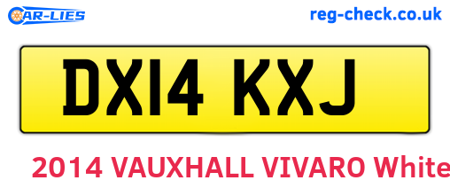 DX14KXJ are the vehicle registration plates.