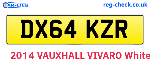 DX64KZR are the vehicle registration plates.