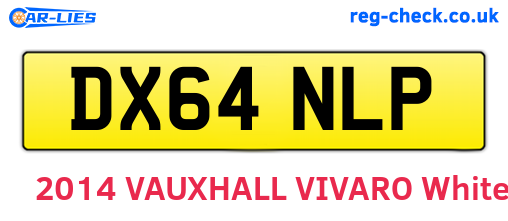 DX64NLP are the vehicle registration plates.