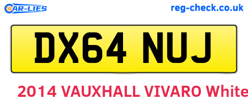 DX64NUJ are the vehicle registration plates.