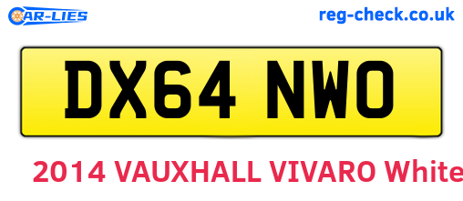 DX64NWO are the vehicle registration plates.
