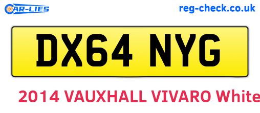 DX64NYG are the vehicle registration plates.