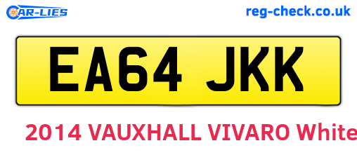 EA64JKK are the vehicle registration plates.