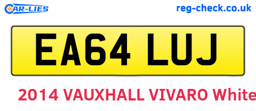 EA64LUJ are the vehicle registration plates.