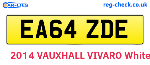 EA64ZDE are the vehicle registration plates.
