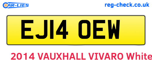 EJ14OEW are the vehicle registration plates.