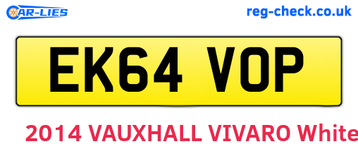 EK64VOP are the vehicle registration plates.