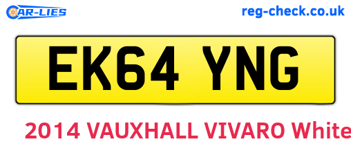 EK64YNG are the vehicle registration plates.